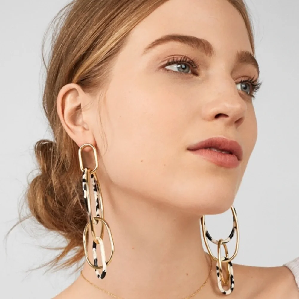 Acrylic Chic Modern Art Drop Earrings - Picture 2 of 7